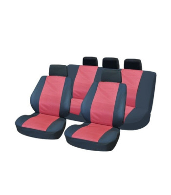 huse scaune auto compatibile VW Polo (9N) 2002-2009 - Culoare: negru + rosu