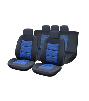 huse scaune auto compatibile FORD Fiesta V 2002-2008 - Culoare: negru + albastru