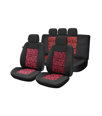 huse scaune auto compatibile FORD Fiesta V 2002-2008 - Culoare: negru + rosu