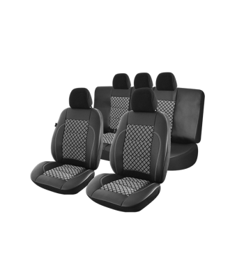 huse scaune auto compatibile MERCEDES Clasa C W203 2000-2007 - Exclusive Leather Premium - Culoare: negru + gri