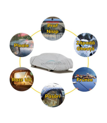 Husa protectie auto FORD Fiesta VI 2009-2017 Hatchback - impermeabila - 2 straturi - gri