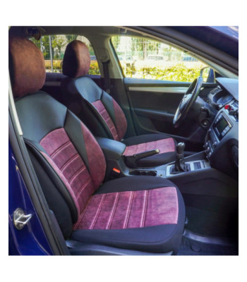 Huse scaune auto compatibile FORD Fiesta V 2002-2008 - Diamond - Culoare: negru + mov