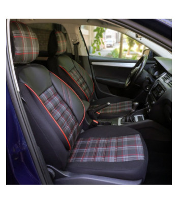 Huse scaune auto compatibile DACIA Sandero II 2012-2020 - Sport - Culoare: negru + rosu