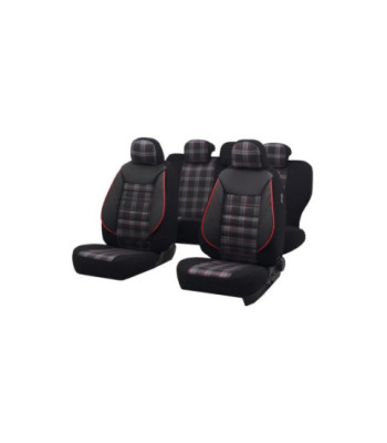 Huse auto DACIA Sandero II 2012-2020 - Sport - Culoare: negru + rosu