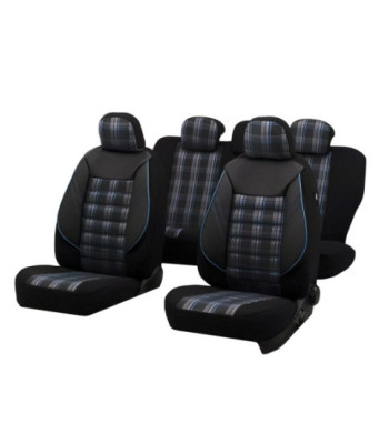 Huse auto DACIA Logan I 2004-2012 - Sport - Culoare: negru + albastru