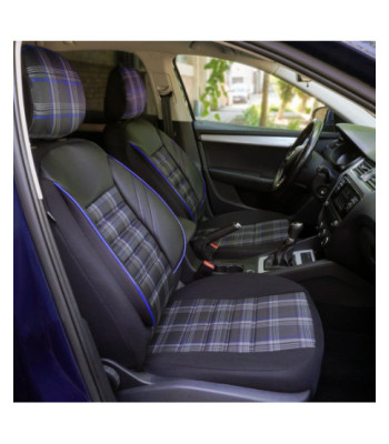 Huse scaune auto compatibile VW Passat B5 1997-2005 - Sport - Culoare: negru + albastru