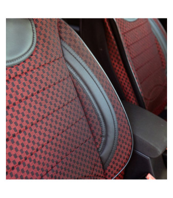 Huse auto DACIA Sandero I 2008-2012 - City - Culoare: negru + rosu