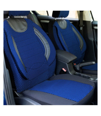 Huse scaune auto compatibile MERCEDES Clasa C W204 2008-2015 - City - Culoare: negru + albastru