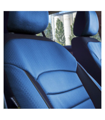 Set huse scaune auto compatibile SKODA Fabia II 2007-2014 - Urban - Culoare: negru + albastru