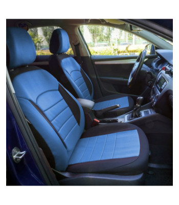 Huse scaune auto compatibile SKODA Fabia II 2007-2014 - Urban - Culoare: negru + albastru