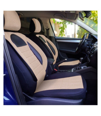 Huse scaune auto compatibile OPEL Vectra C 2002-2010 - Racing - Culoare: negru + bej