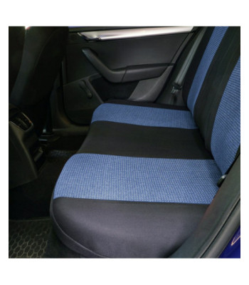 Huse scaune auto compatibile AUDI A4 B6 2000-2006 - Racing - Culoare: negru + albastru