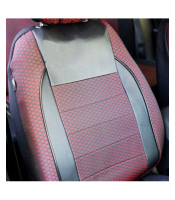 Huse scaune auto compatibile AUDI A4 B7 2004-2008 - Elegance - Culoare: negru + rosu