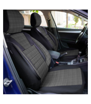 Huse scaune auto compatibile OPEL Astra H 2004-2014 - Luxury - Culoare: negru + gri