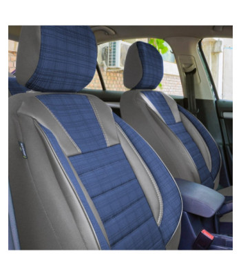 Set huse scaune auto compatibile DACIA Duster I 2010-2017 - Luxury - Culoare: gri + albastru