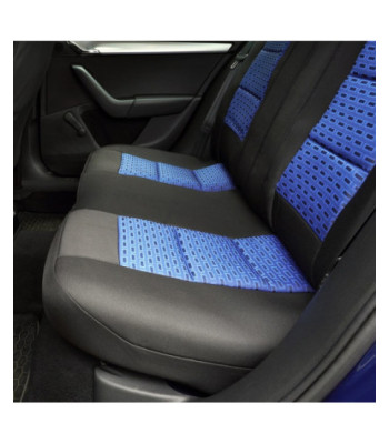 Huse scaune auto AUDI A4 B7 2004-2008 - Premium Lux - Culoare: negru + albastru