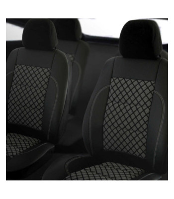 Set huse scaune auto compatibile AUDI A4 B7 2004-2008 - Exclusive Leather Premium - Culoare: negru + gri