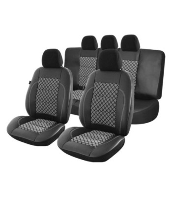 Huse scaune auto compatibile AUDI A4 B7 2004-2008 - Exclusive Leather Premium - Culoare: negru + gri