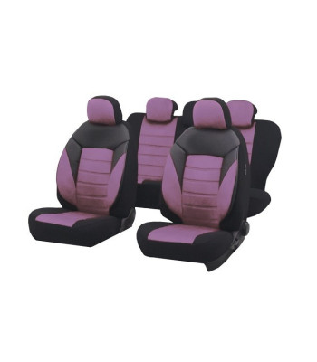 huse scaune auto compatibile MERCEDES Clasa C W204 2007-2014 - Culoare: negru + mov