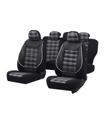 huse scaune auto compatibile DACIA Sandero II 2012-2020 - Culoare: negru + gri