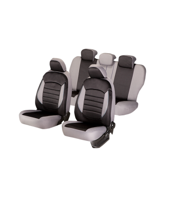 huse scaune auto compatibile DACIA Logan I 2004-2012 - Culoare: negru + gri