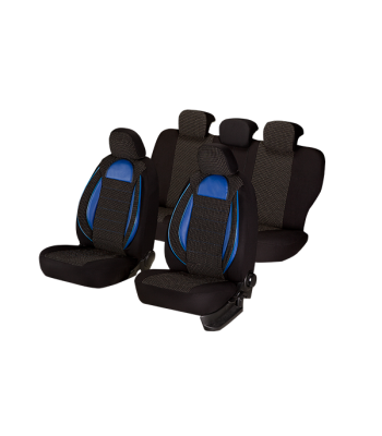 huse scaune auto compatibile SKODA Rapid 2012-2019 - Culoare: negru + albastru
