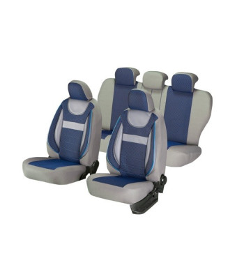 huse scaune auto compatibile DACIA Sandero II 2012-2020 - Culoare: gri + albastru