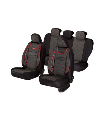 huse scaune auto compatibile SKODA Superb II 2008-2015 - Culoare: negru + rosu