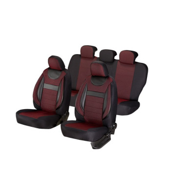 huse scaune auto compatibile AUDI A4 B6 2000-2006 - Culoare: negru + rosu
